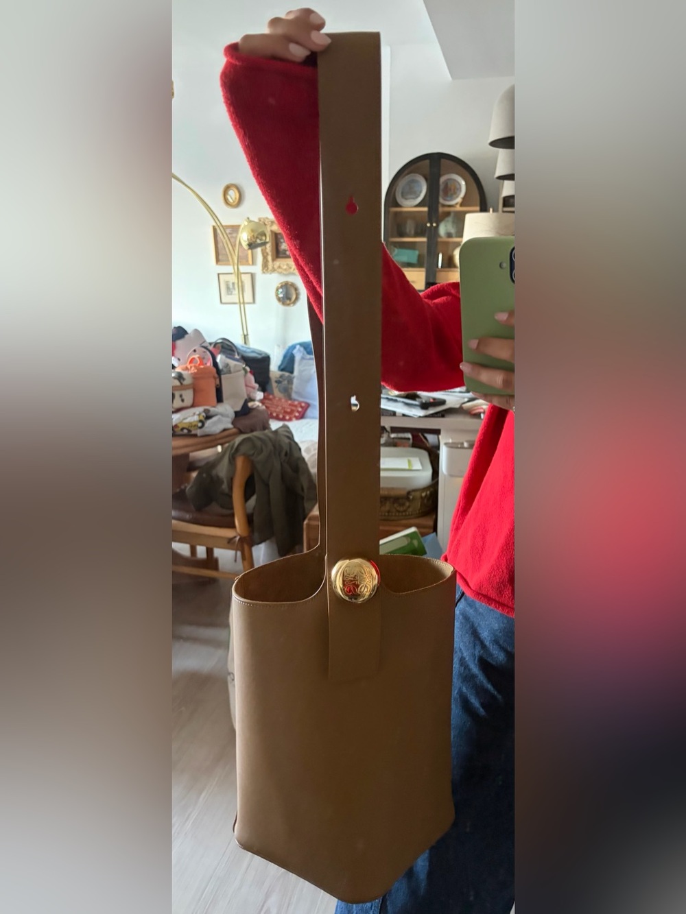 Loewe Large Pebble Bucket Bag - Tan, Never Used